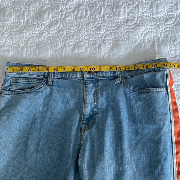 BDG Urban Outfitters Skinny Stretch Jeans Orange Side Stripe Size 36W - Picture 7 of 14